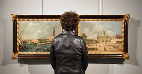 Paire de vues de Venise et de Rome